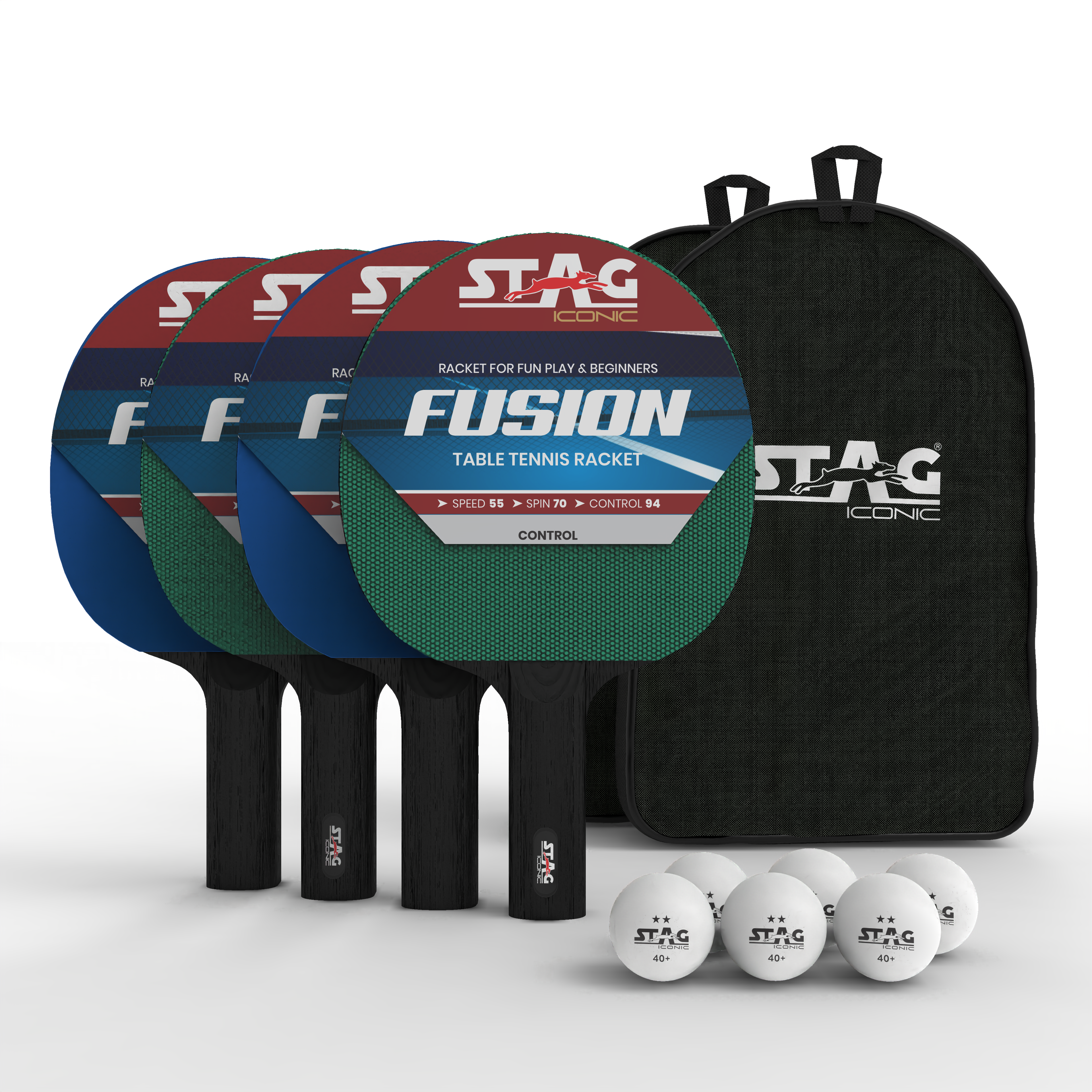 Stag Iconic New 2024 Fusion Series Table Tennis |Beginner Play Series | Spring into Action with Vibrant, Playful Ping-Pop Colors| Discover Your Element in Table Tennis
