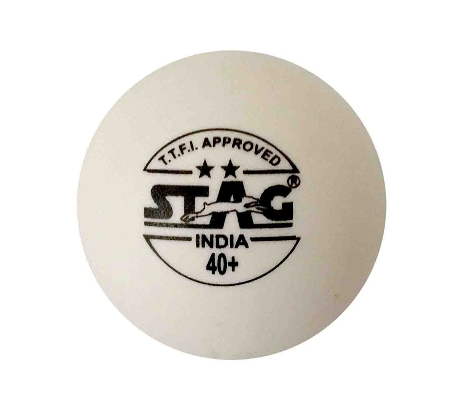 Stag 2 Star Table Tennis (T.T) Balls| Advanced High Performance 40+mm Ping Pong Balls for Training