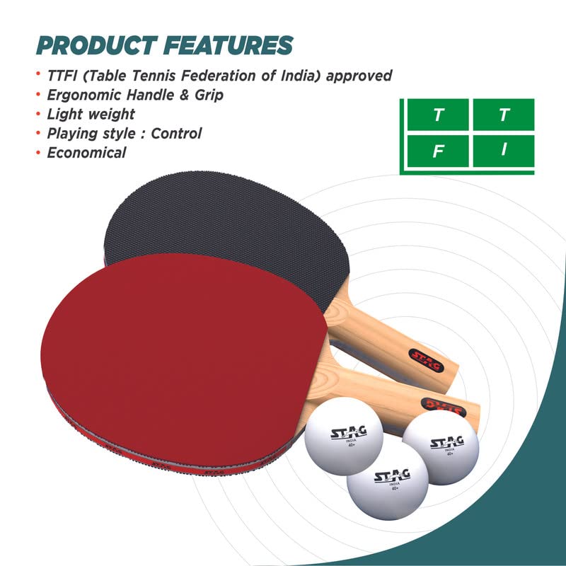 STAG 1 STAR Professional Table Tennis (T.T) Set White