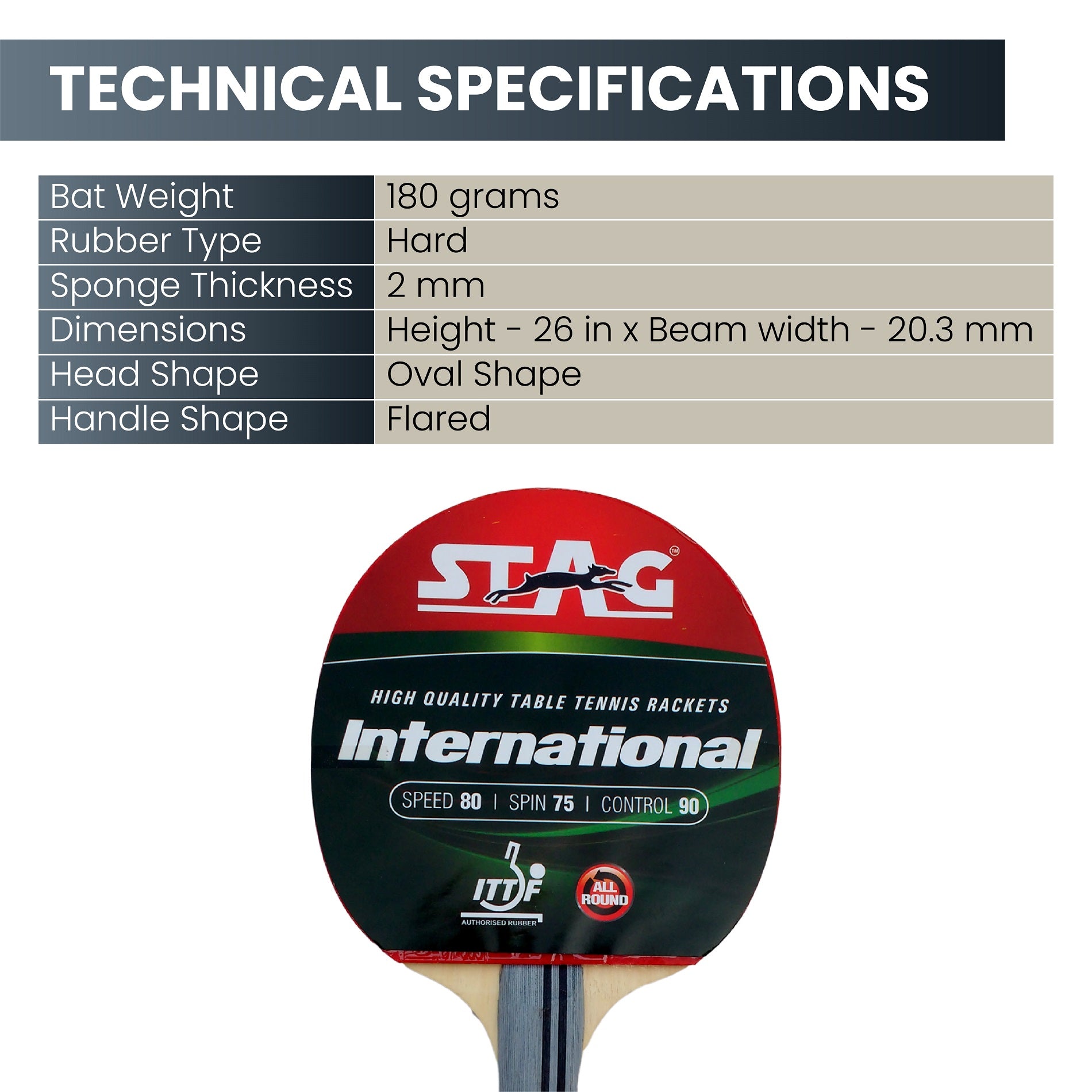 Stag International Table Tennis Racquet with wooden case