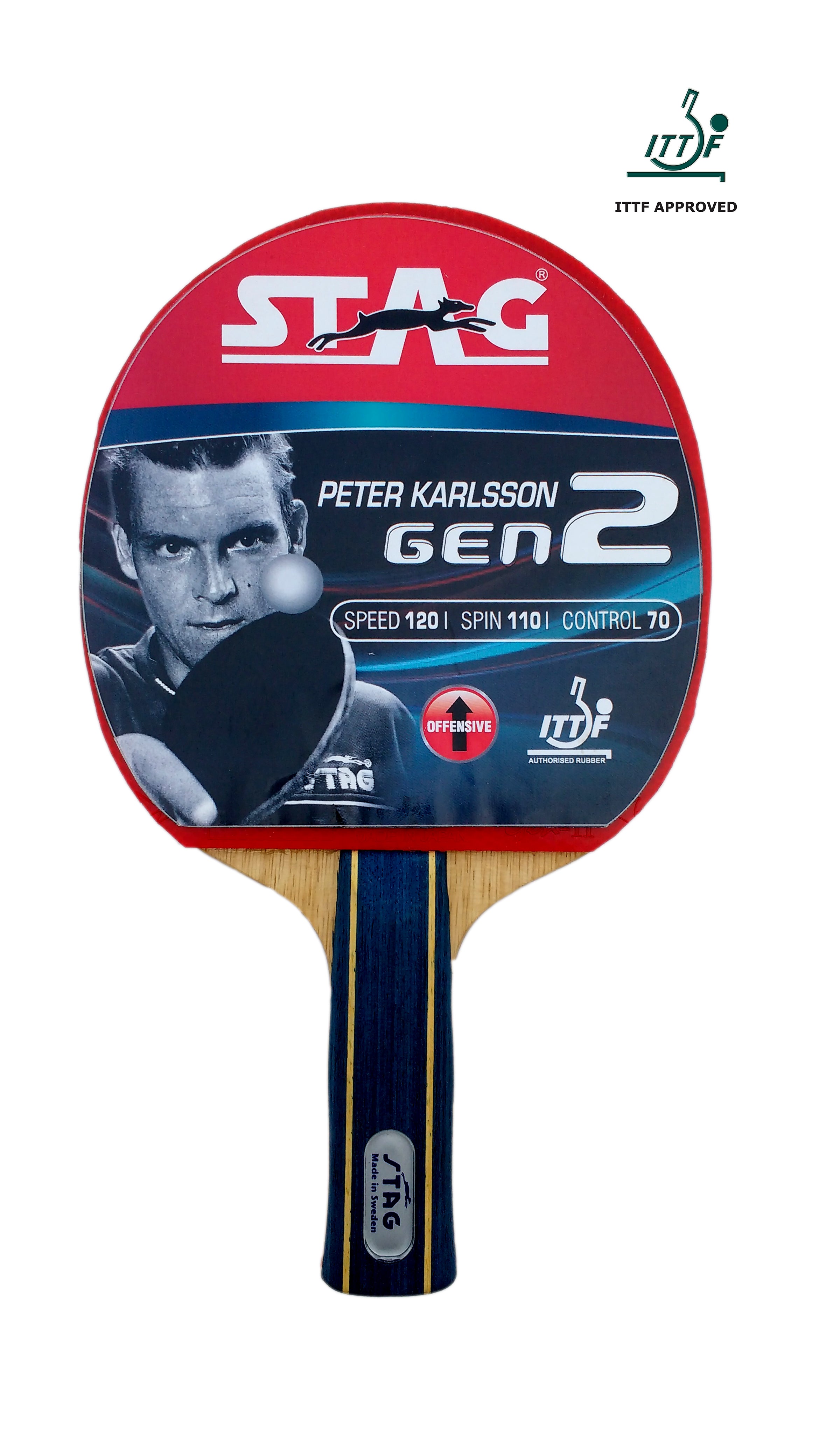 Peter Karlsson Gen 2 Table Tennis racquet with Deluxe Case