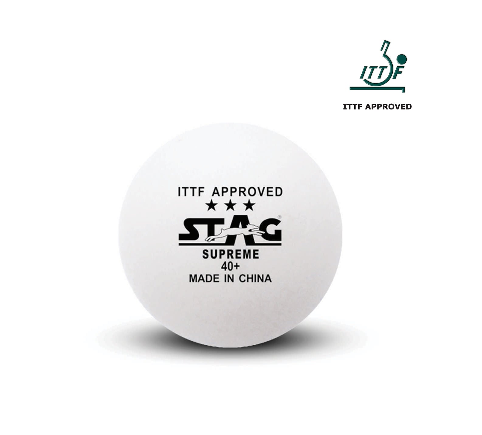 Stag 3 Star Supreme Table Tennis ABS  Balls (White)
